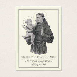 St. Anthony Prayer for Peace of Mind & Heart Visitkort