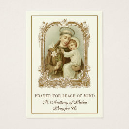 St. Anthony Prayer for Peace of Mind & Heart Visitkort