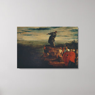 St Anthony som predikar till fisken, c.1580 Canvastryck