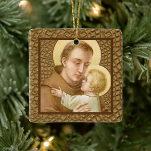 St. Anthony & the Jesus Child (JM 05) DIY Back Julgransprydnad Keramik