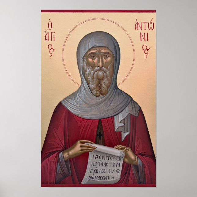St. Anthony undergöraren Ortodox ikontryck   Poster (Framsidan)