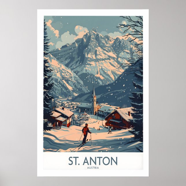 St Anton Affisch Österrike 1 (Framsidan)
