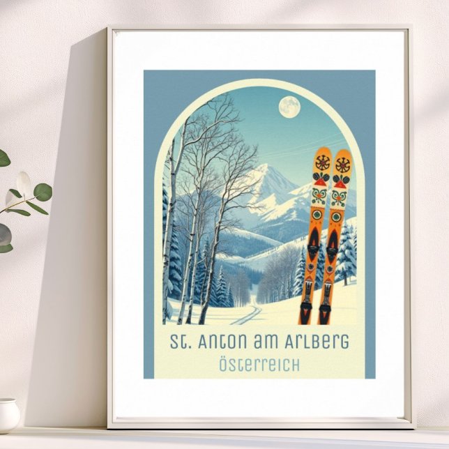 St. Anton am Arlberg Österrike skidsemester Affisc Poster (Skapare uppladdad)