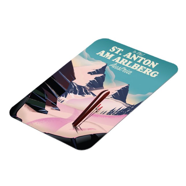 St. Anton am Arlberg ski Austria Magnet (Vänstra Sidan)