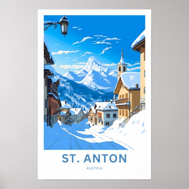 St. Anton Austria Australia Travel Print Poster (Framsidan)