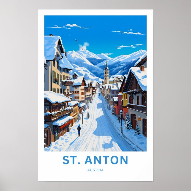 St. Anton Austria Travel Print Poster (Framsidan)
