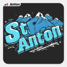 St Anton Ski Stickers (uppsättning 20) Fyrkantigt Klistermärke