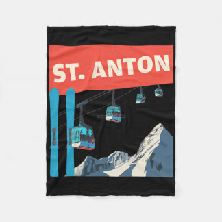 St. Anton skidåkning - Retro St. Anton skidåkning Fleecefilt