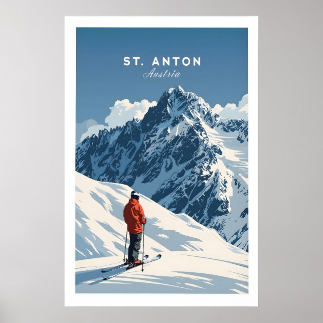 St Anton skidtryck 1 Poster (Framsidan)