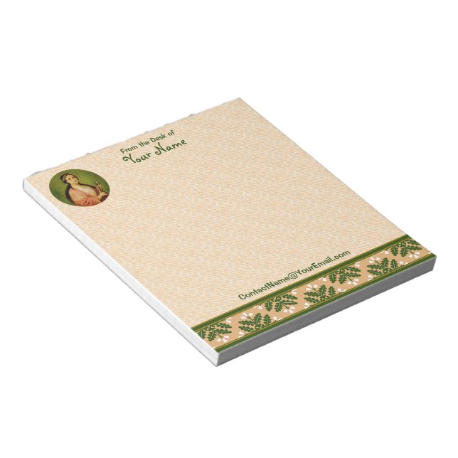 St. Apollonia (BLA 001) 5,5"x6" (Stil #2) Vert Anteckningsblock (Vinklad)