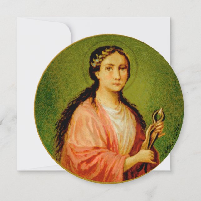 St. Apollonia (BLA 001) Round Blank Greeting Card (Framsida)
