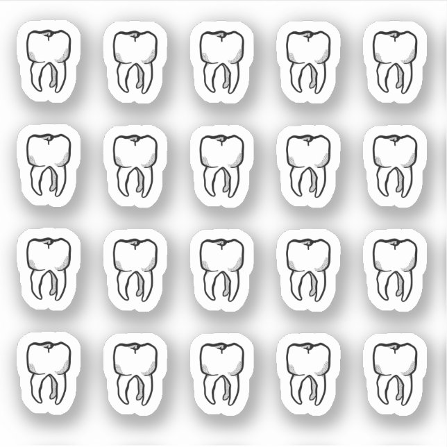 St. Apollonia's Teeth - 20 tandstekare Klistermärken (Framsida)