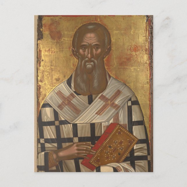 St. Athanasius ortodox Christian Icon Vykort (Framsida)