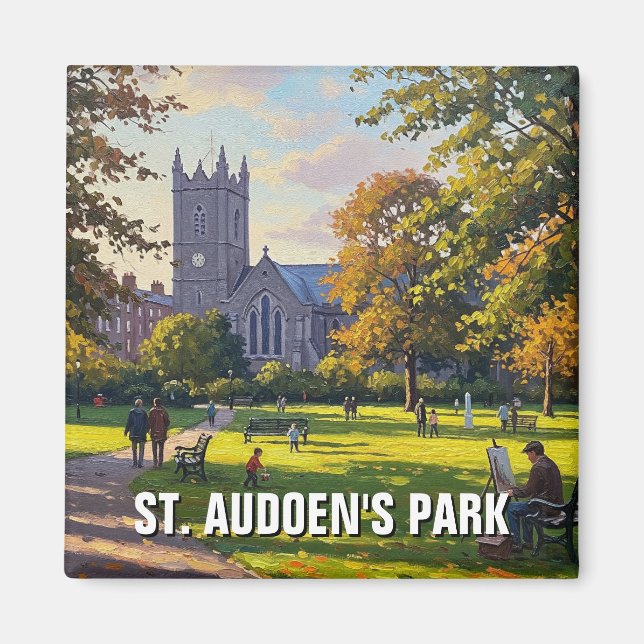 St. Audoens Park Dublin Ireland Travel Magnet (Framsidan)