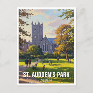 St. Audoens Park Dublin Ireland Travel Vykort