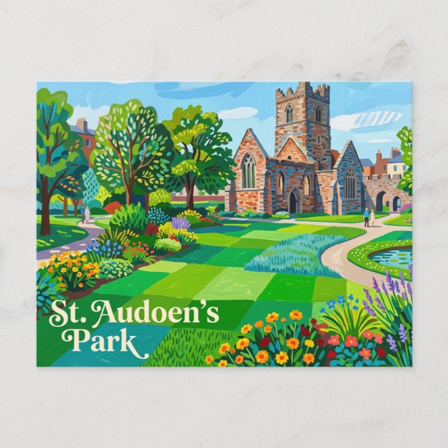 St. Audoen's Park Irland Vykort (Framsida)