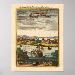 St. Augustin Florida Mallet, Allain Manesson 1719 Poster