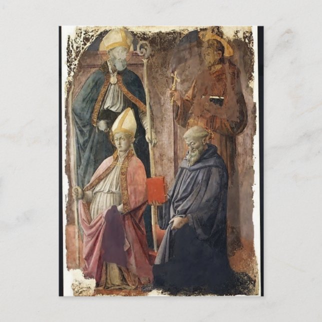 St.Augustin & Francis,Bishop St. av Filippo Lippi Vykort (Framsida)
