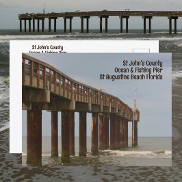 St Augustine Beach FL Piren Fotograferad vykort