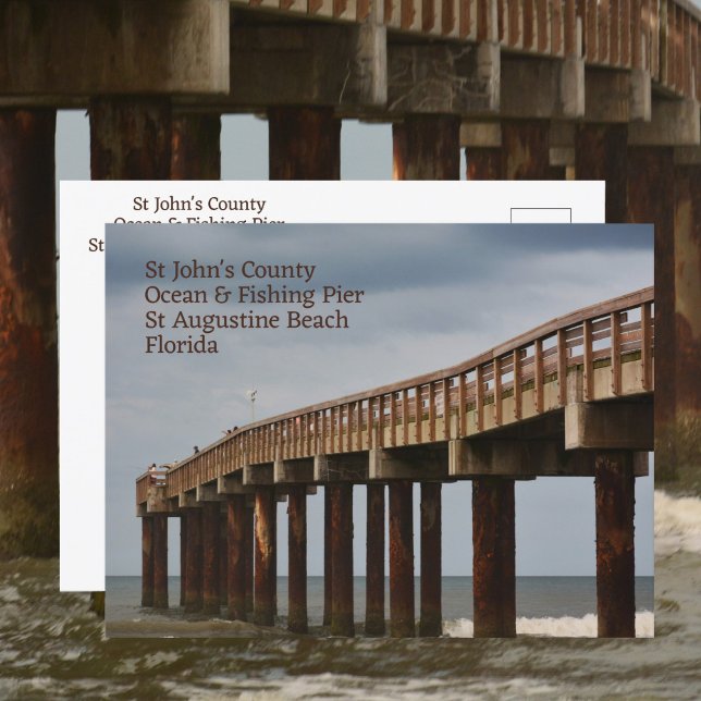 St Augustine Beach FL Piren Fotograferad vykort (Skapare uppladdad)