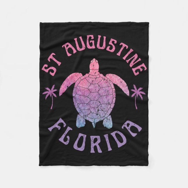 St Augustine Beach Florida Havssköldpadda Sommarlo Fleecefilt (Framsidan)
