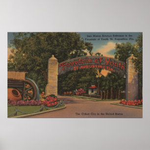 St Augustine FL - fontänen av ungdommen hänrycke Poster