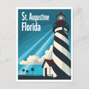 St Augustine FL - fyr på Anastasia Island Vykort