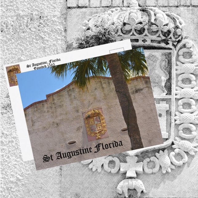 St Augustine FL Jackar om det spanska rikets Arm Vykort (Skapare uppladdad)