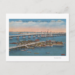 St Augustine, FL - View of Bridge of Lejon Vykort