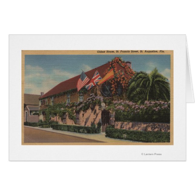St. Augustine, FL - View of St. Francis Hälsningskort (Framsidan Horizontal)