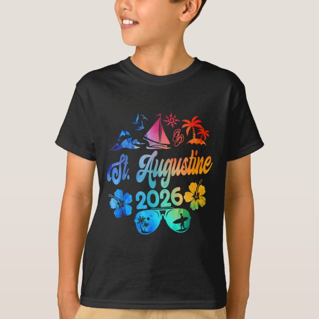 St. Augustine Florida 2026 Vacation Tie Dye Summer T Shirt (Framsida)