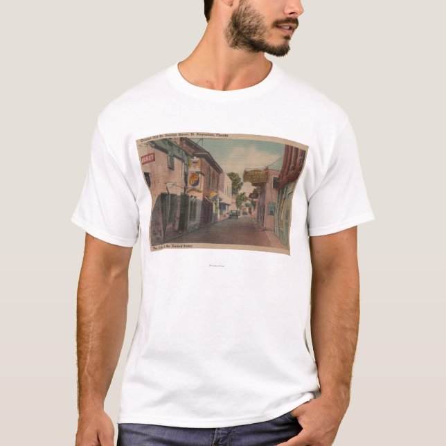 St Augustine Florida - beskåda av St George St. 2 T Shirt (Framsida)