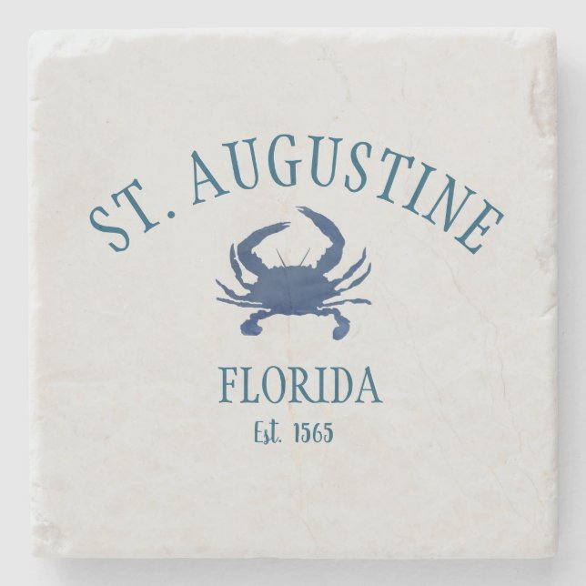 St Augustine Florida Est Beach Blue Crab Stenunderlägg (Framsidan)