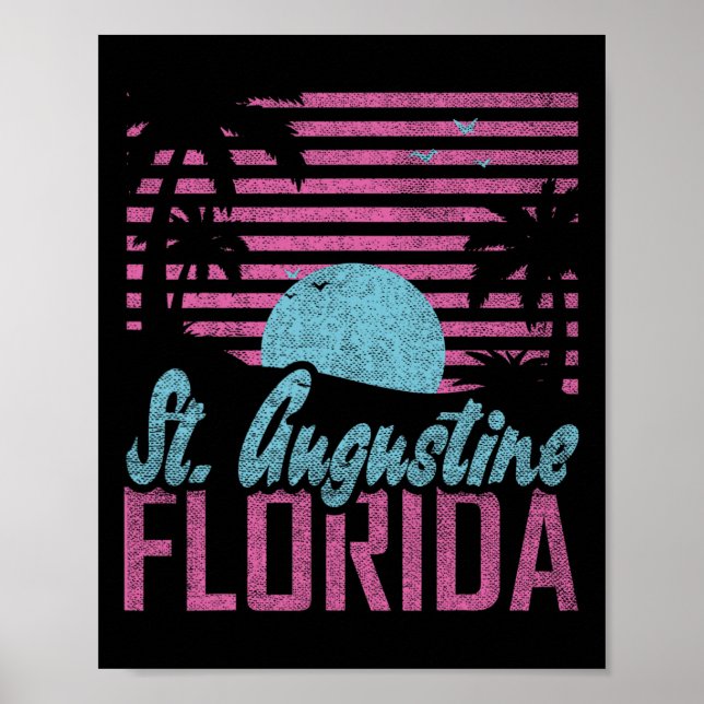 St. Augustine Florida Fl Citrus delstat Miami Vibe Poster (Framsidan)