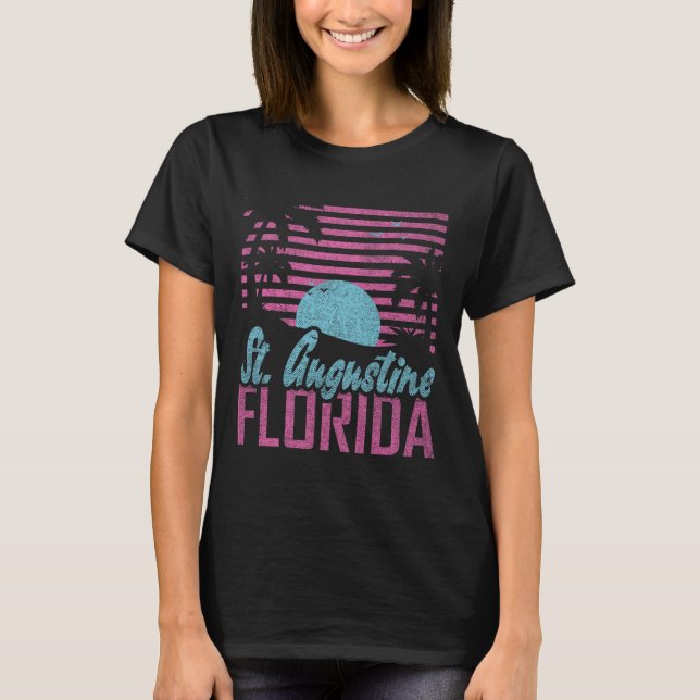 St. Augustine Florida Fl Citrus State Miami Vibes  T Shirt (Framsida)