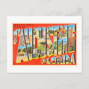 St Augustine Florida FL Vintage resor Souvenir Vykort