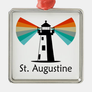 St. Augustine Florida Fyrtorn Regnbåge Julgransprydnad Metall