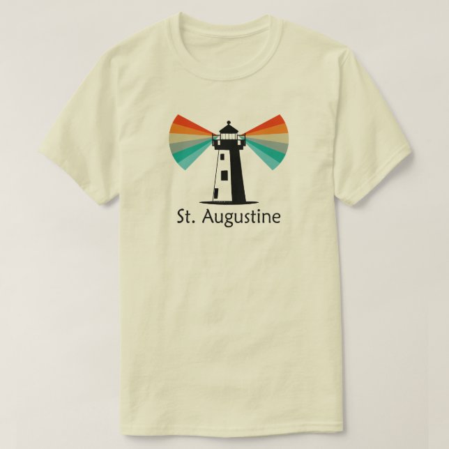 St. Augustine Florida Fyrtorn Regnbåge T Shirt (Design framsida)