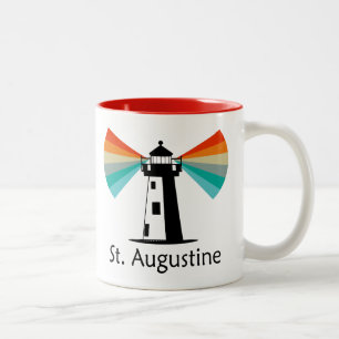St. Augustine Florida Fyrtorn Regnbåge Två-Tonad Mugg