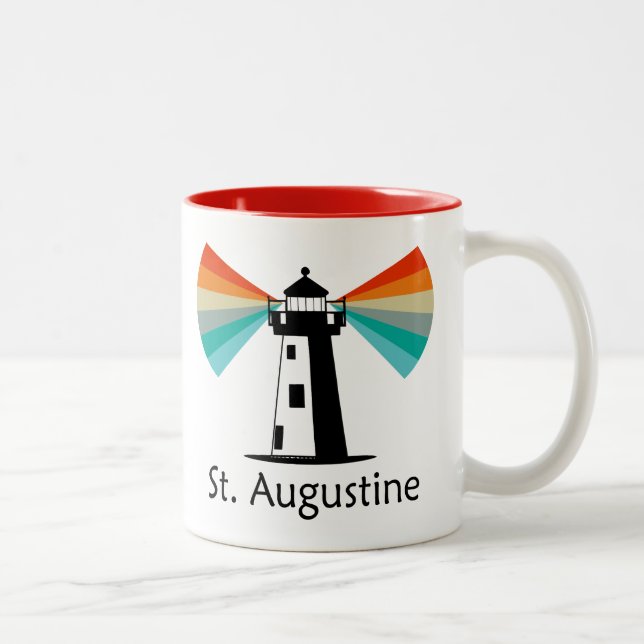 St. Augustine Florida Fyrtorn Regnbåge Två-Tonad Mugg (Höger)