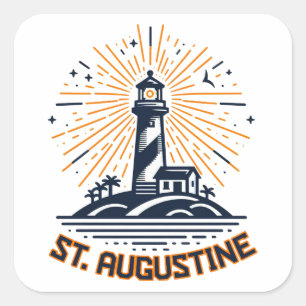 St. Augustine Florida Fyrtorn Soluppgång Fyrkantigt Klistermärke