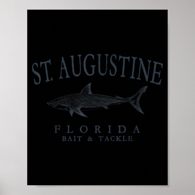 St augustine florida haj retro skiffer konst fiske poster (Framsidan)