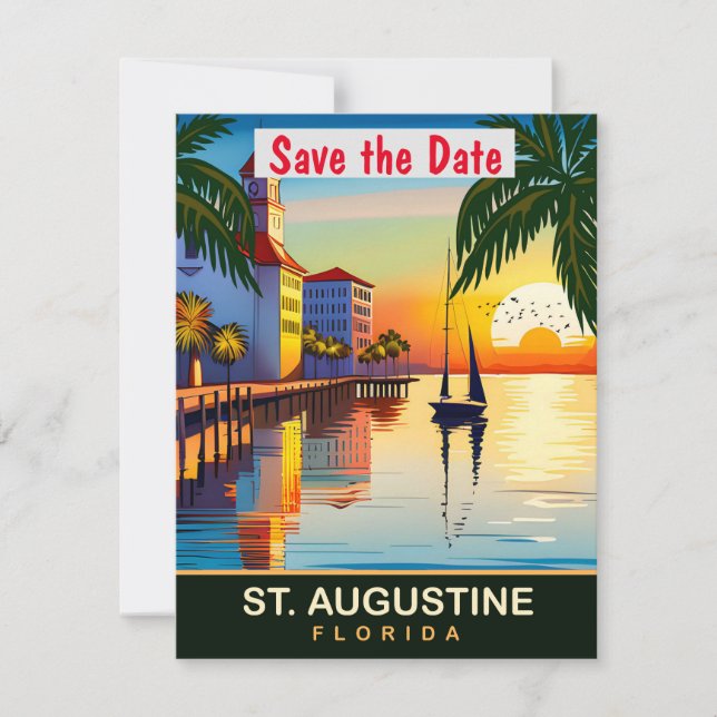 St. Augustine, Florida, Resebrevkort,  Spara Datumet (Framsida)
