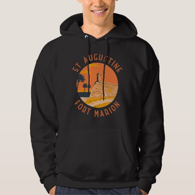 St Augustine Florida Retro Distress Circle Hoodie (Framsida)
