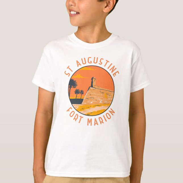 St Augustine Florida Retro Distress Circle T Shirt (Framsida)