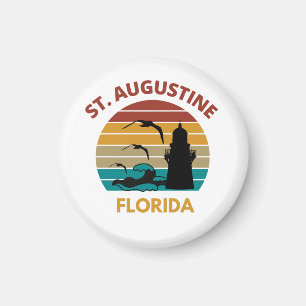 St Augustine Florida Retro Sunset Design Magnet