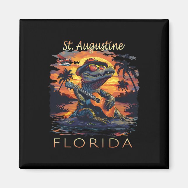 St. Augustine Florida Semester Cute Alligator  Magnet (Framsidan)