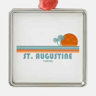 St. Augustine Florida Sol Handflatan Träd Julgransprydnad Metall