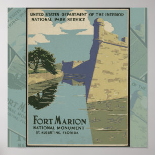 St. Augustine Florida Spanska Fort Poster
