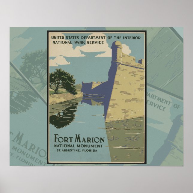 St. Augustine Florida Spanska Fort Poster (Framsidan)